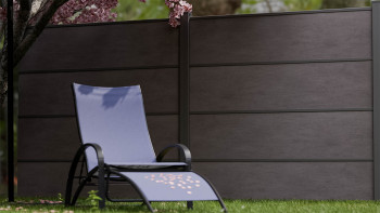 planeo Gardence Resistant - recinzione a innesto in HPL grigio antracite 180 x 183 cm