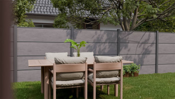 planeo Gardence Resistant - recinzione a innesto in HPL grigio antracite 180 x 183 cm