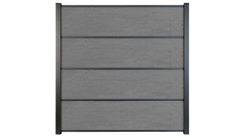 planeo Gardence Resistant - recinzione a innesto in HPL grigio cemento 180 x 183 cm