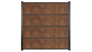 planeo Gardence Resistant - recinzione a innesto in HPL effetto ruggine 180 x 183 cm