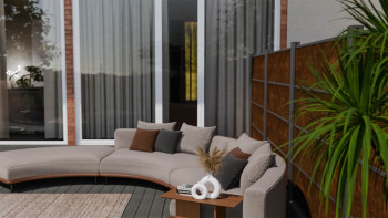 planeo Gardence Resistant - recinzione a innesto in HPL effetto ruggine 180 x 183 cm