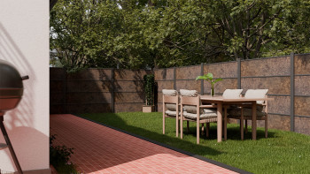 planeo Gardence Resistant - recinzione a innesto in HPL effetto ruggine 180 x 183 cm