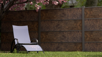 planeo Gardence Resistant - recinzione a innesto in HPL effetto ruggine 180 x 183 cm