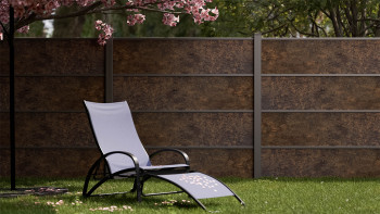 planeo Gardence Resistant - recinzione a innesto in HPL effetto ruggine 180 x 183 cm
