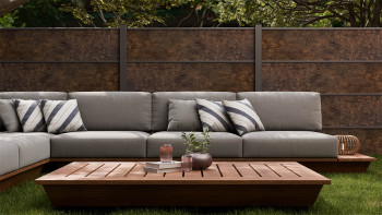 planeo Gardence Resistant - recinzione a innesto in HPL effetto ruggine 180 x 183 cm