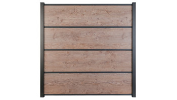 planeo Gardence Resistant - recinzione a innesto HPL effetto legno 180 x 183 cm