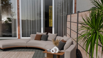 planeo Gardence Resistant - recinzione a innesto HPL effetto legno 180 x 183 cm