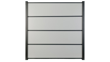 planeo Gardence Resistant - recinzione a innesto HPL uni grey 180 x 183 cm