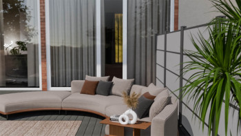 planeo Gardence Resistant - recinzione a innesto HPL uni grey 180 x 183 cm