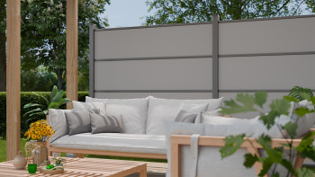 planeo Gardence Resistant - recinzione a innesto HPL uni grey 180 x 183 cm