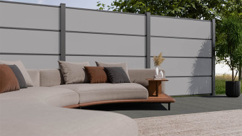 planeo Gardence Resistant - recinzione a innesto HPL uni grey 180 x 183 cm