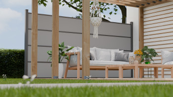 planeo Gardence Resistant - recinzione a innesto HPL uni grey 180 x 183 cm
