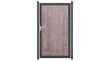 planeo Gardence Resistant - Porta schermata per la privacy in HPL effetto legno con telaio in alluminio DB703 antracite