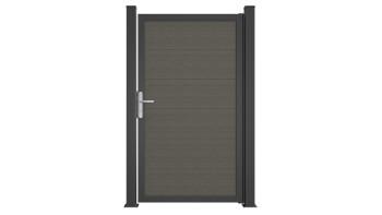 planeo Gardence Simply Guard - Porta universale in PVC Grigio Cenere con telaio in alluminio antracite DB703 100 x 180 cm
