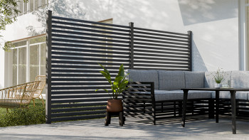 planeo Gardence Metallic Ellipse - Recinzione da giardino in alluminio quadrata Antracite | DB703