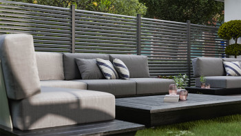 planeo Gardence Metallic Ellipse - Recinzione da giardino in alluminio quadrata Antracite | DB703