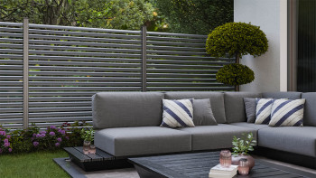 planeo Gardence Metallic Ellipse - Recinzione da giardino in alluminio quadrata Antracite | DB703