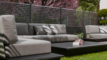 planeo Gardence Metallic Ellipse - Recinzione da giardino in alluminio quadrata Antracite | DB703