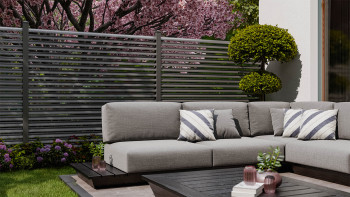 planeo Gardence Metallic Ellipse - Recinzione da giardino in alluminio quadrata Antracite | DB703