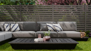 planeo Gardence Metallic Edge - Recinzione da giardino in alluminio quadrata antracite | DB703