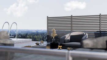 planeo Gardence Metallic Edge - Recinzione da giardino in alluminio quadrata antracite | DB703