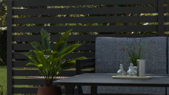 planeo Gardence Metallic Edge - Recinzione da giardino in alluminio quadrata antracite | DB703