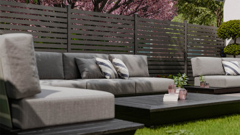 planeo Gardence Metallic Edge - Recinzione da giardino in alluminio quadrata antracite | DB703