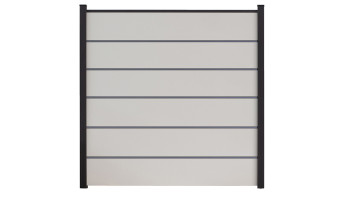 planeo Gardence Simply Premium - recinzione a innesto in PVC bianco con listelli in antracite 180 x 180 cm