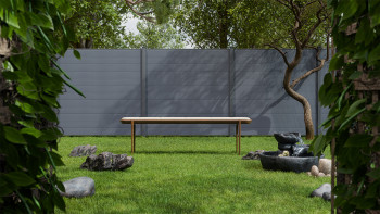 planeo Gardence Simply Small - Recinzione a innesto in PVC grigio antracite 180 x 180 cm
