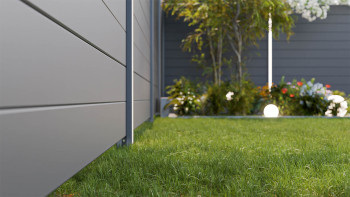 planeo Gardence Simply Small - Recinzione a innesto in PVC grigio antracite 180 x 180 cm