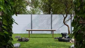 planeo Gardence Simply Small - recinzione a innesto in PVC grigio argento 180 x 180 cm