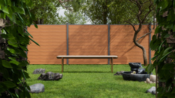planeo Gardence Simply Small - Recinzione a innesto in PVC Golden Oak 180 x 180 cm