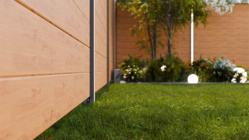 planeo Gardence Simply Small - recinzione a innesto in PVC rovere cenere naturale 180 x 180 cm