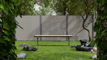 planeo Gardence Simply Small - recinzione a innesto in PVC Monument Oak 180 x 180 cm