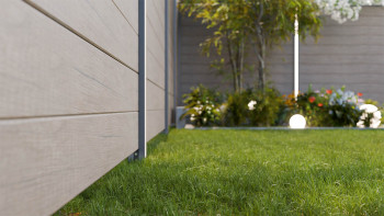 planeo Gardence Simply Small - recinzione a innesto in PVC Monument Oak 180 x 180 cm
