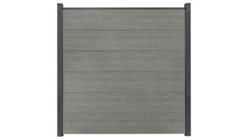 planeo Gardence Simply Small - Recinzione a innesto in PVC Grigio Cenere Taglio 180 x 180 cm
