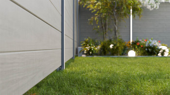 planeo Gardence Simply Small - Recinzione a innesto in PVC Grigio Cenere Taglio 180 x 180 cm