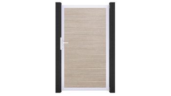 planeo Gardence Simply Small - Porta universale in PVC Rovere Sheffield con telaio in alluminio color argento | EV1 100 x 180 cm