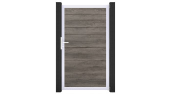 planeo Gardence Simply Small - Porta universale in PVC Monument Oak con telaio in alluminio argento | EV1 100 x 180 cm