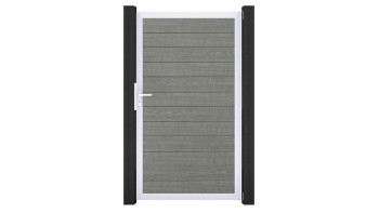 planeo Gardence Simply Small - Porta universale in PVC Grigio Cenere Tagliato con telaio in alluminio color argento | EV1 100 x 180 cm