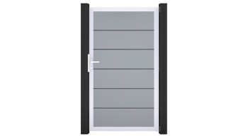 planeo Gardence Simply Premium - Porta universale in PVC grigio argento con telaio in alluminio argento | EV1 100 x 180 cm