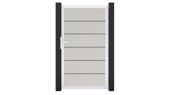 planeo Gardence Simply Premium - Porta universale in PVC bianco con telaio in alluminio argento | EV1 100 x 180 cm