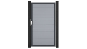planeo Gardence Simply Small - Porta universale in PVC grigio argento con telaio in alluminio antracite | DB703 100 x 180 cm