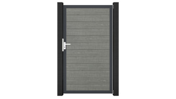 planeo Gardence Simply Small - Porta universale in PVC Grigio Cenere con telaio in alluminio antracite DB703 100 x 180 cm