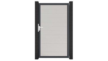 planeo Gardence Simply Small - Porta universale in PVC bianco con telaio in alluminio antracite | DB703 100 x 180 cm
