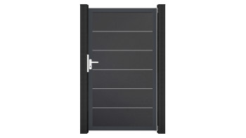 planeo Gardence Simply Premium - Porta universale in PVC antracite con telaio in alluminio antracite | DB703 100 x 180 cm