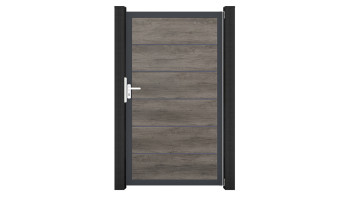 planeo Gardence Simply Premium - Monument Oak Porta universale in PVC con telaio in alluminio in colore antracite | DB703 100 x 180 cm