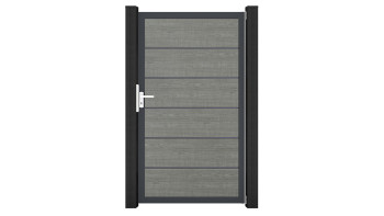 planeo Gardence Simply Premium - Porta universale in PVC Grigio Cenere con telaio in alluminio antracite DB703 100 x 180 cm