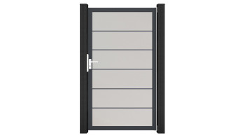 planeo Gardence Simply Premium - Porta universale in PVC bianco con telaio in alluminio antracite | DB703 100 x 180 cm