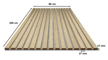Skaben Pannelli acustici SilentWall Pro - rovere marrone chiaro - 250 x 60 cm